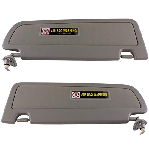 IAMAUTO 98150 Left Driver and Right Passenger Side Warm Gray (Medium Gray) Sun Visor Pair for 2009 2010 2011 Honda Civic (Pair)