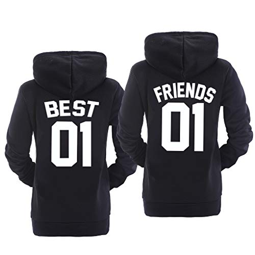 Double Fashion Best Friend Hoodies for 2 Matching Hoodies for Best Friends White BFF Hoodi Pullover...