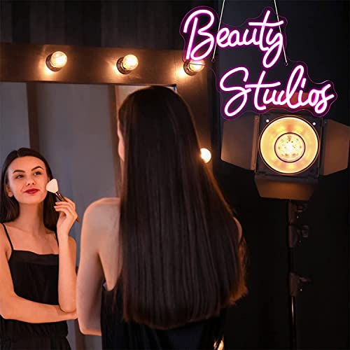 Luces de letrero de neón para estudio de belleza y decoración de pared rosa 3