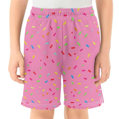 J JOYSAY Colorful Sprinkles Candy Boys Athletic Shorts Kids Youth Casual Shotrs with Pockets Elastic Waistband2