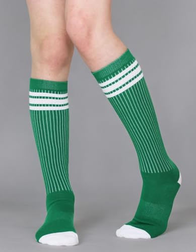 Image of 3 Pairs of juDanzy Knee High Boys or Girls Stripe Tube Socks for Soccer, Basketball, Uniform and Everyday Wear