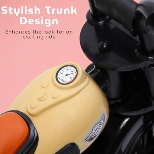 Image of eHomeKart Himalayan Kids Tricycle - Front Headlight, Musical - 1 Year to 5 Years - Trike for Indoor and Outdoor - Up to 30 Kgs - Made in India, Black