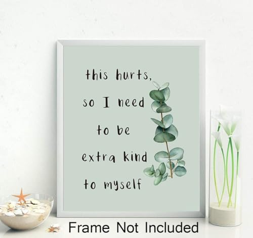 Image of TANXM Unframed Mental Health Canvas Wall Art Set of 4 | Anxiety Therapy Radical Acceptance Quote Decor for School Study Room, Positive Motivational Prints, 8x10 Inch