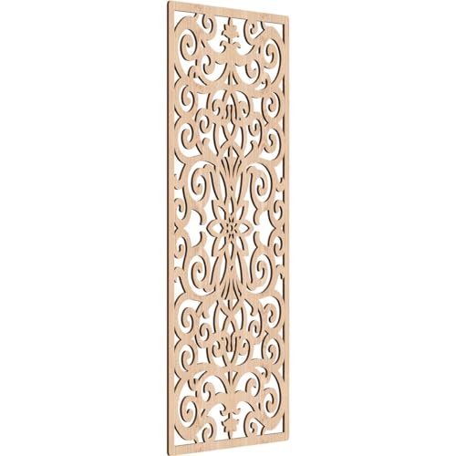 Image of Buel Decorative Pierced Fretwork Wood Wall Panels, 23 3 /8 inchW x 59 3 /8 inchH x 3 /8 inchT, Red Oak
