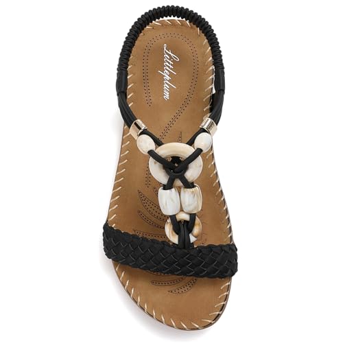 Littleplum Women Sandals Arch Support Handmade Bohemian Braided Flat Sandals