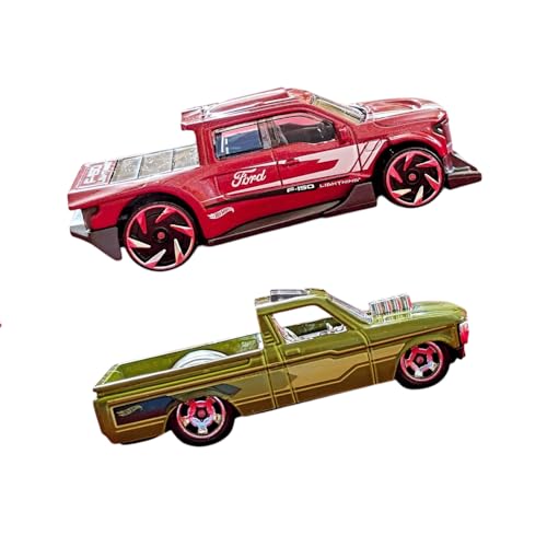 Image of Hot Wheels Car 2025 Pack of 10 (Ford F-150, 72 Chevy Luv, 40 Ford Pickup, Limited Grip, 67 Austin, Datsun 620, Deora II, Circle Trucker, Fig Rig, Deora III) Multi - Color