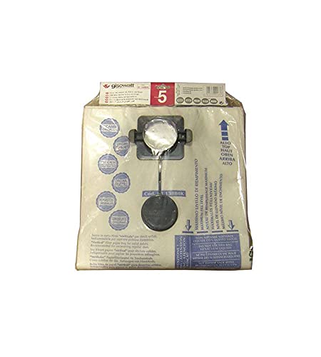 Gisowatt 83 142B0K Confezione 5 Sacchi Filtro Carta Verticale per Techno Cleaner 30/35 wet&dry e Industrial 30 wet&dry