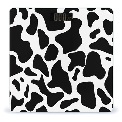 Báscula digital para baño con diseño Cow Spot y plataforma 10.2in miniatura 1