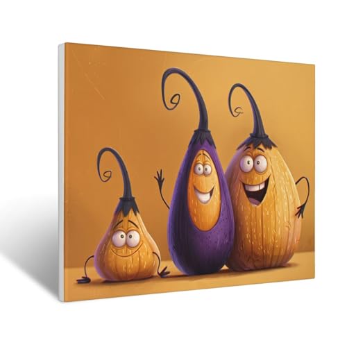 Peinture murale Aubergine surprise tableau d'art chic 30x40 - 2