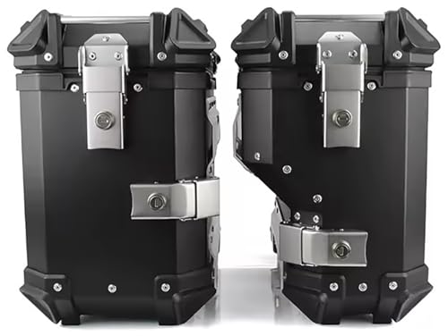 Alforjas Laterales para Motocicleta, Cajas de Almacenamiento Duraderas con Cierre de Seguridad, Impermeables, Hechas de Aleación de Aluminio, para Viaje, Par Negro miniatura 1