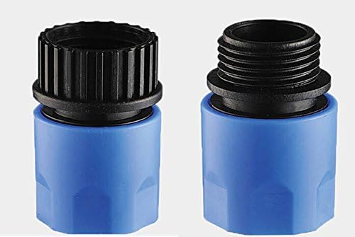 Blue Expandable Garden Hose Male and Female Adaptors Connector for Tap and Spray
