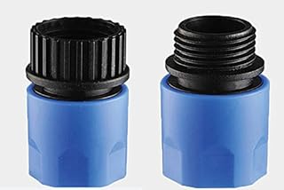 Topways® Conectores adaptadores extensibles de manguera, macho y hembra, para grifo y aspersor, color azul