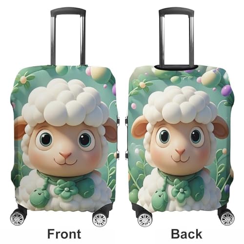 Cute Cartoon Sheep Luggage Cover, Elastic Luggage Protector Fits 19-32in Suitcases, Washable & Anti-Scratch Suitcase Cover for Men Women M3