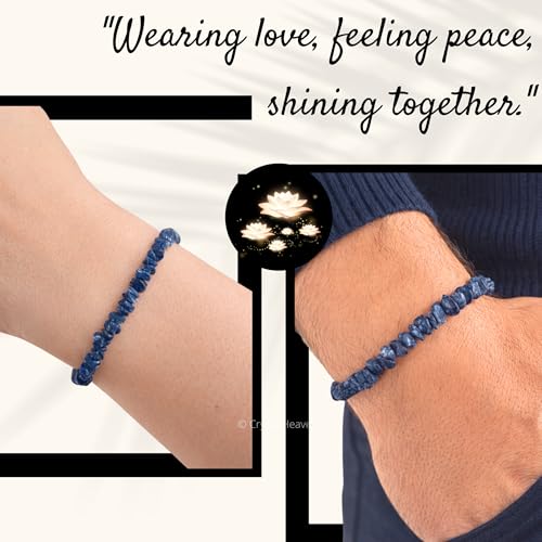 Image of Certified Iolite Bracelet for Women Men with Healing Crystal and Reiki Stone - Beautiful Gemstone Beaded Bracelet for Balance, Harmony & Positive Energy (Chips Stone Beads)