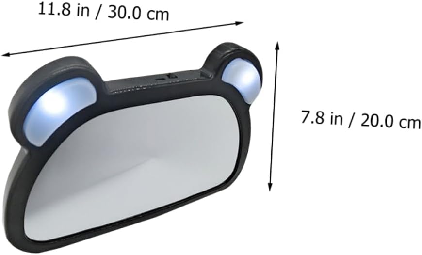 BESTonZON Baby Rearview Mirror LED Lights Adjustable Backseat Observation Mirror for Infants USB Rechargeable Car Baby Monitor Cute Design for Safe Travel