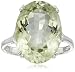 Sterling Silver 18x13mm Oval Green Amy Ring, Size 8