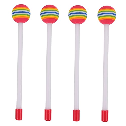 TOYANDONA 4 unids instrumento orff varita de plástico baqueta para tambor palos rítmicos de madera esponja Accesorios tambor percusión instrumento musical bebé varita del tambor