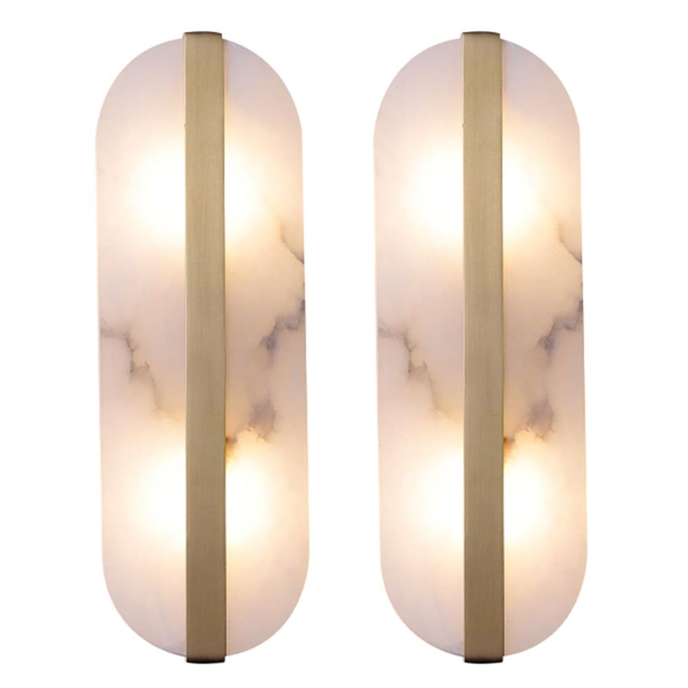 JYBNBBE Wall Sconce 15.7" Gold Wall Light Modern OvalWall Lamp for Bedroom Restaurant Stairs,2-Pack