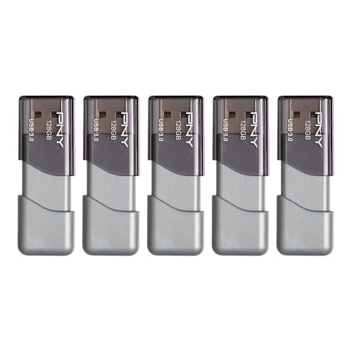 PNY 128GB Turbo Attaché 3 USB 3.0 Flash Drive 5-Pack – Grey, P-FD128X5TBOP-MP, 100MB/s, Light-Weight Durable - Data Storage and Transfer - Image 5
