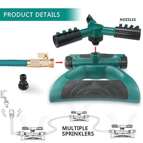 Lawn Sprinkler For Yard, Automatic Rotating Garden Spronkler For Large Are Coverage #TOP4