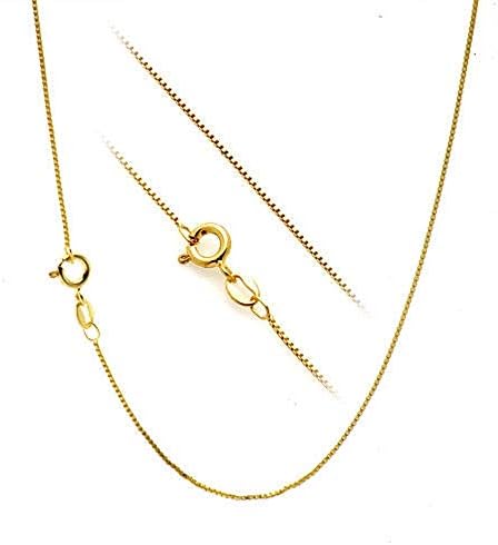 Beautiful 18K Gold Over Silver .7mm Box Chain Necklace for Pendants 36" inch #BLAS