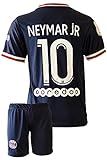 2021/2022 IHIMI Paris Neymar Jr Kinder Trikot #10, 2021/2022 Saison, Heim, Komm mit Shorts und Socken Fußballfans (8-9 Jahre,152)