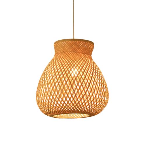 Lámpara colgante de bambú natural estilo japonés para isla de cocina