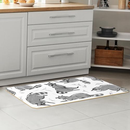 Tapete de cocina de 2 piezas: dile adiós a los resbalones con este set absorbente de mapache 7