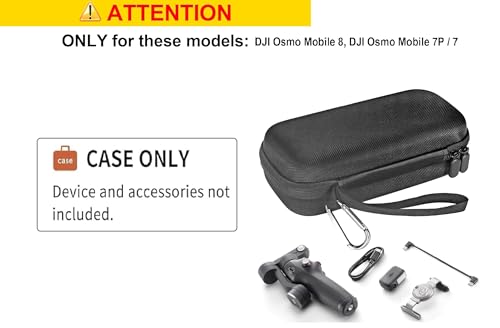 Image of M.G.R.J Carrying Case for DJI Osmo Mobile 8, Osmo Mobile 7P / 7 Gimbal Stabilizer, Travel Portable Bag for DJI Osmo Mobile 8 | 7P | 7 | SE Accessories (Hard|EVA|Black) (DJI Gimbal Not Included)