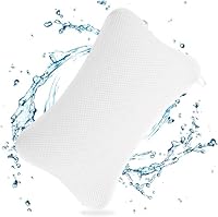 Badewannenkissen Weiß mit 4 Stück Saugnäpfen, Badewannenkissen Nacken, Kopfkissen für optimale Nacken Entspannung