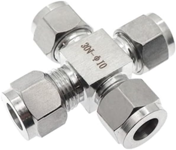 1PC SS 304 Compression Ferrule Pipe Fitting 6mm 8 10 12mm Conversion Adapter 1/4 1/2 Tube Stainless Steel Coupler Connector(4mm OD Tube)