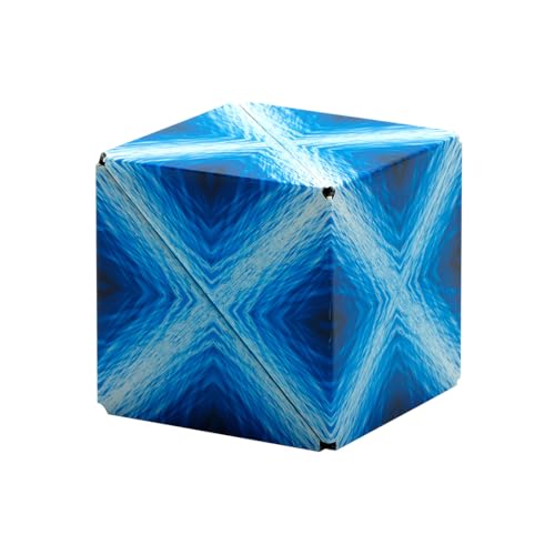 Image of Shashibo Shape Shifting Box - Award-Winning STEM Fidget Toy with Ultra Strong Magnets - Puzzle Cube Transforms Into 100+ Shapes, Perfect Sensory Gift for Kids, Teens, and Adults (Blue Planet)