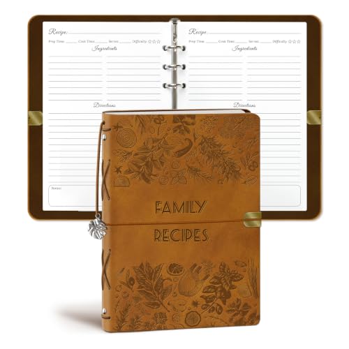 Recipe Book to Write in Your Own Recipes, Family Blank Recipe Book Binder