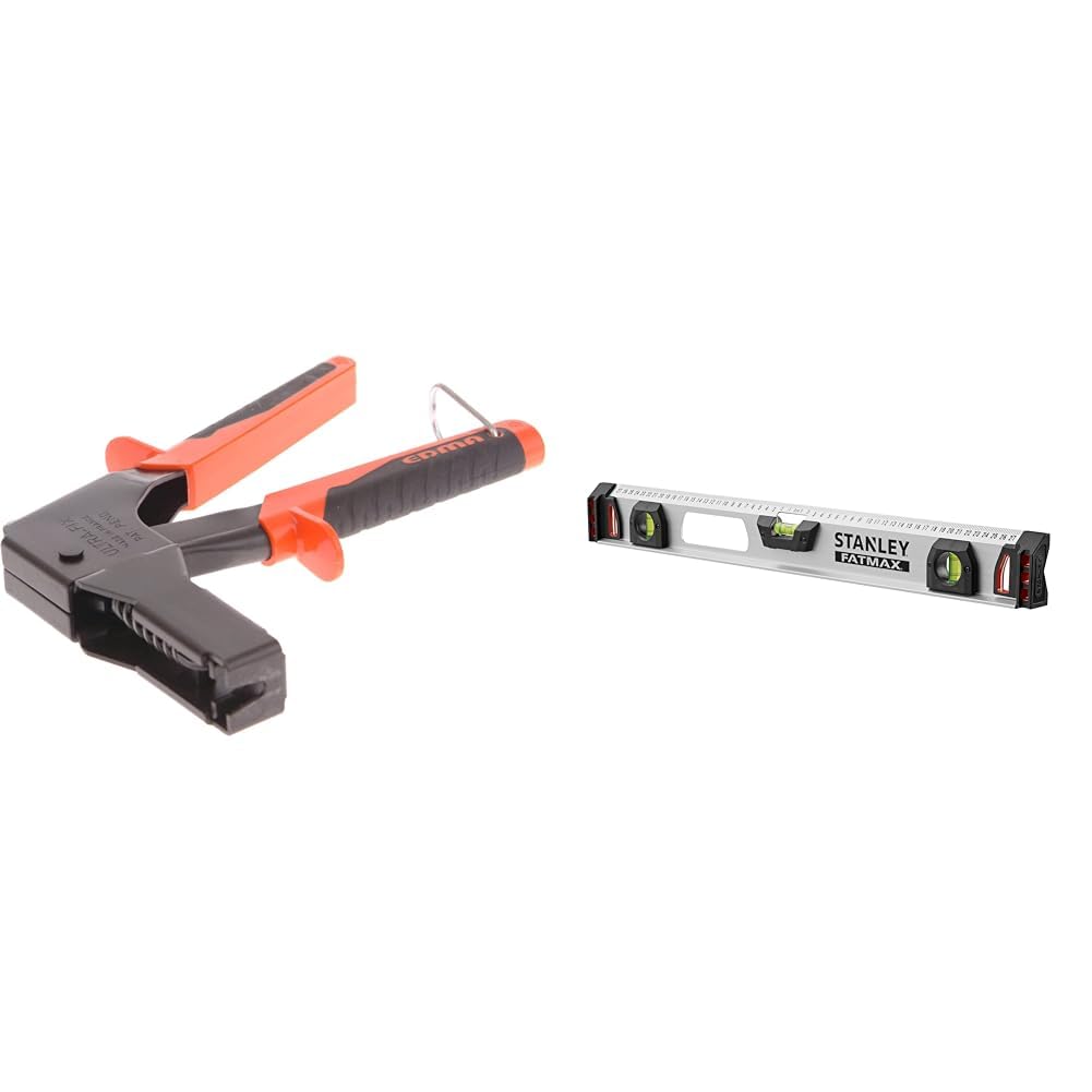 Edma ULTRA-FIX® - Pistolet d'expansion pour chevilles métalliques universelles & STANLEY FATMAX Niveau Magnétique 60 cm I-Beam - Aluminium Résistant et Léger - Antichocs