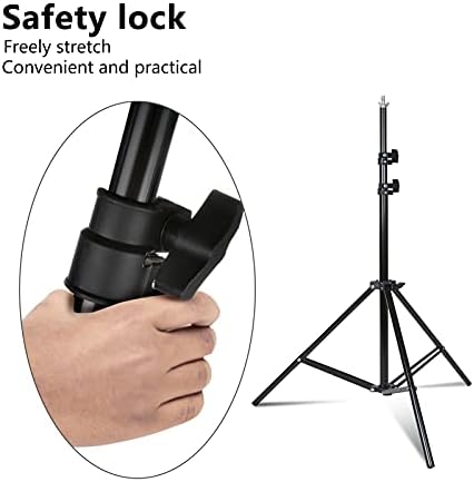 YORKING Backdrop Stand Kit 2 * 2m(6.5 * 6.5ft) Adjustable Background Support Stand Backdrop Support Kit with 3m x 1.6m White Photography Backdrop Carrying Bag and 4 Clamps
