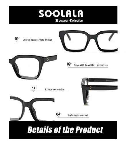 image for SOOLALA 2-Pair Vintage Stylish 53mm Lens Oversized Reading Glass Big E