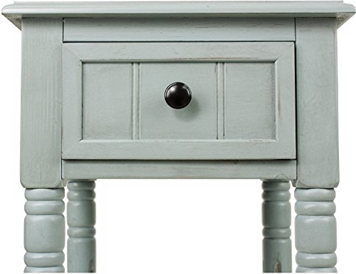 Image of Decor Therapy Simplify 1-Drawer Accent Table, Antique Iced Blue