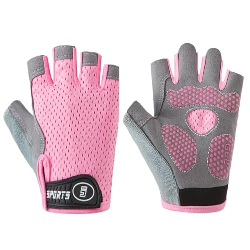 Kids-Sunblock-Half -Finger-Gloves - Mesh Summer UV-Protection-Outdoor-Nonslip-Gloves for Hiking Driving Cycling