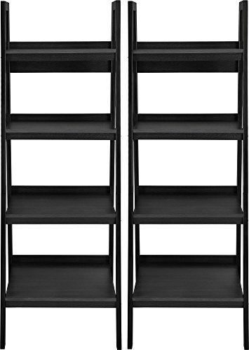 Ameriwood Home Lawrence 4 Shelf Ladder Bookcase Bundle, Black #TOP4