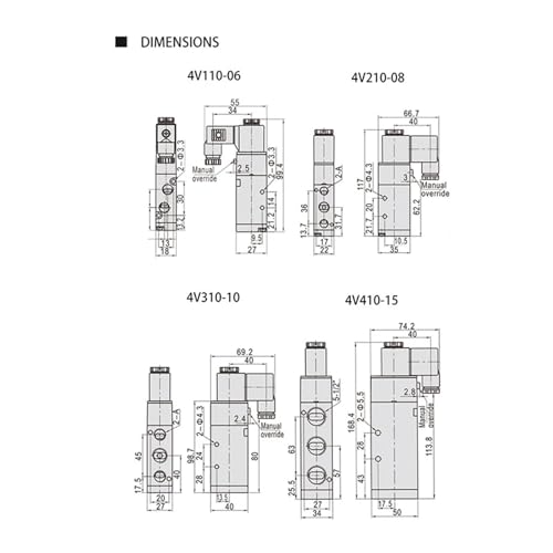 Contrôleur solénoïde 4V210-08 DC24V en alliage d'aluminium usiné