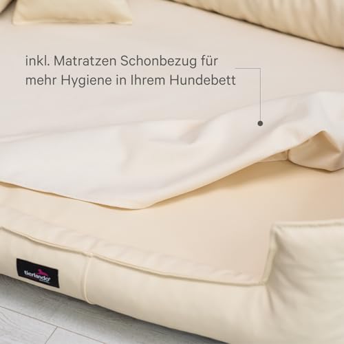 tierlando® Orthopädisches Hundebett Goofy Easy Clean aus Kunstleder mit Matratzenschoner, für mittelgroße und große Hunde Größe: 110x90cm Farbe: 02 Graphit