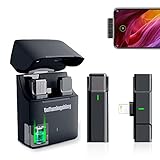 Wireless Lavalier Microphone with Charging Case for iPhone, Professional Lapel Mic for Video...