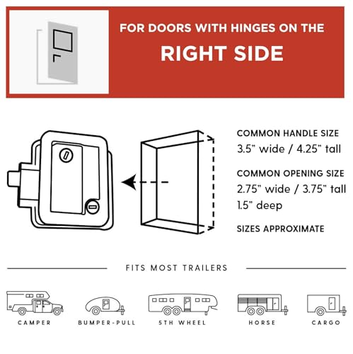 Image of RVLock Griplite RV Door Latch Replacement, Fits Most Campers /Trailers /RVs (Pack of 2)