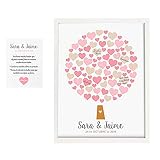Árbol Firmas Invitados Boda. Incluye marco. Original cuadro de huellas. Recuerdo de invitados. Árbol de la vida