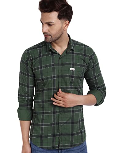 Image of Majestic Man Slim Fit Cotton Casual Check Shirt for Men