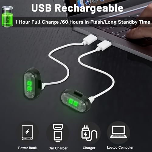 XINGWU 4PCS Wireless Led Strobe Lights with Remote Control 8 Colors USB Rechargeable Waterproof Emergency Lights Rock Light Flashing Light for Car Motorcycle Aircraft Scooter Bike Truck Drone Vehicle