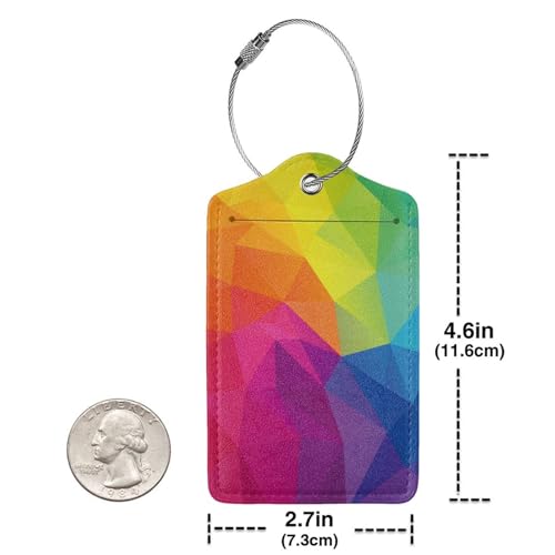 Colorful Geometric Theme Luggage Covers and Luggage Tags, Elastic Washable Fashionable Anti-Scratch Suitcase Protector, Birthday Gift for Men Women(L 26-28 Inch)4