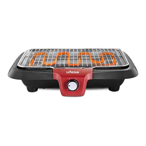 Ufesa BB7640 - Elektrogrill mit Rauchminderungssystem, automatische Abschaltung, Oberfläche 38 x 24 cm, 2300 W, (spülmaschinenfest)