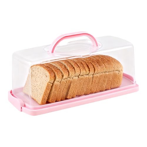 | Expositor rectangular para tartas - Caja de transporte para pasteles con asa de transporte - para transportar galletas y pasteles