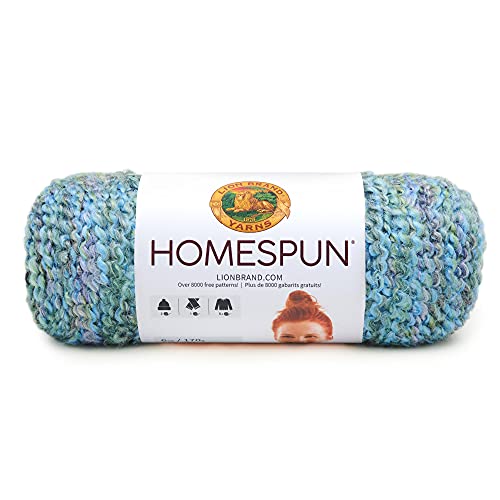 Image of Lion Brand Yarn Homespun Yarn, Soft Bulky Yarn for Knitting, Crocheting, and Crafting, 1 pack, Windsor